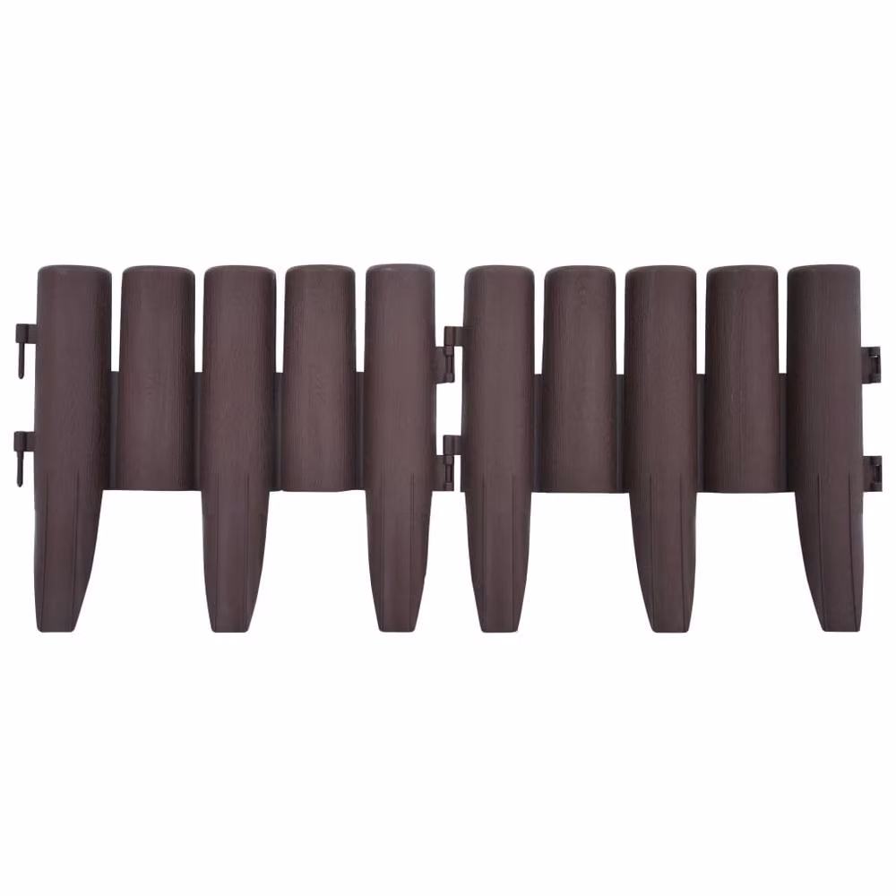 Berkfield Home Brown Plastic Lawn Edging, 36 Pieces, 10 m – 4