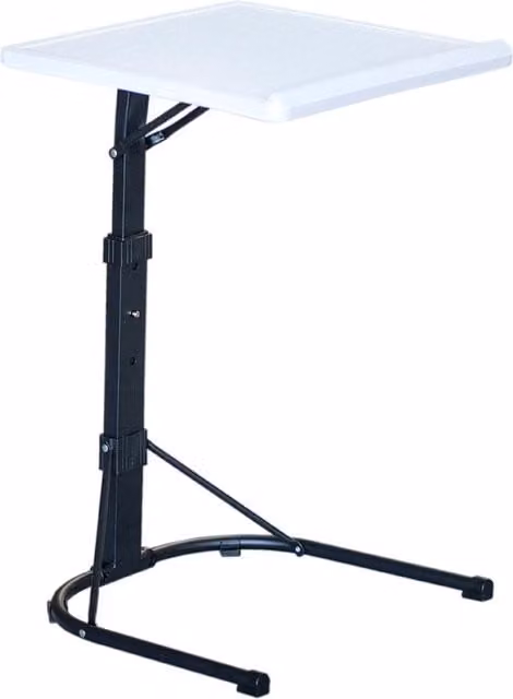 Gr8 Home Adjustable Folding Laptop Table and Computer Desk in White and Black