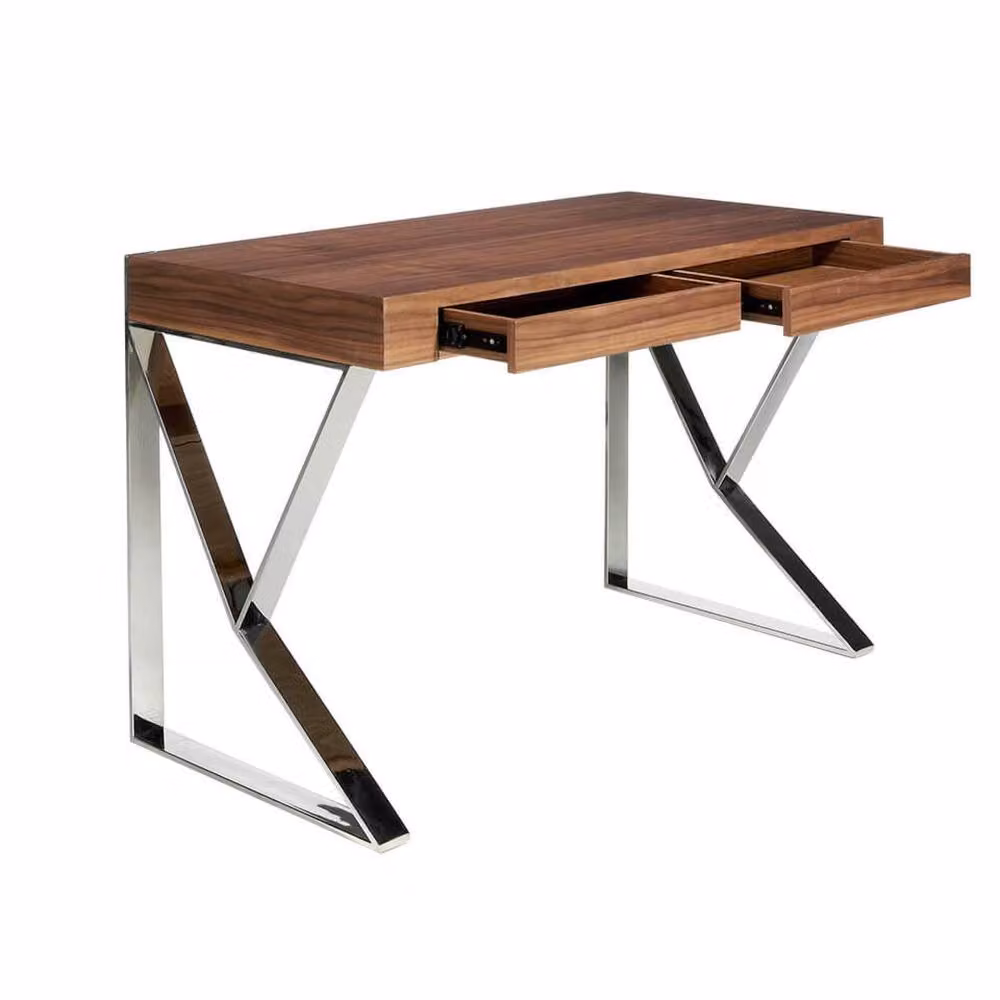 Angel Cerda Walnut Veneer Writing Desk in Brown, W/D/H: 120 x 61 x 76 cm – 5