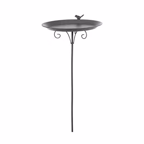 TRIXIE Lacquered Metal Bird Bath in Grey and Black