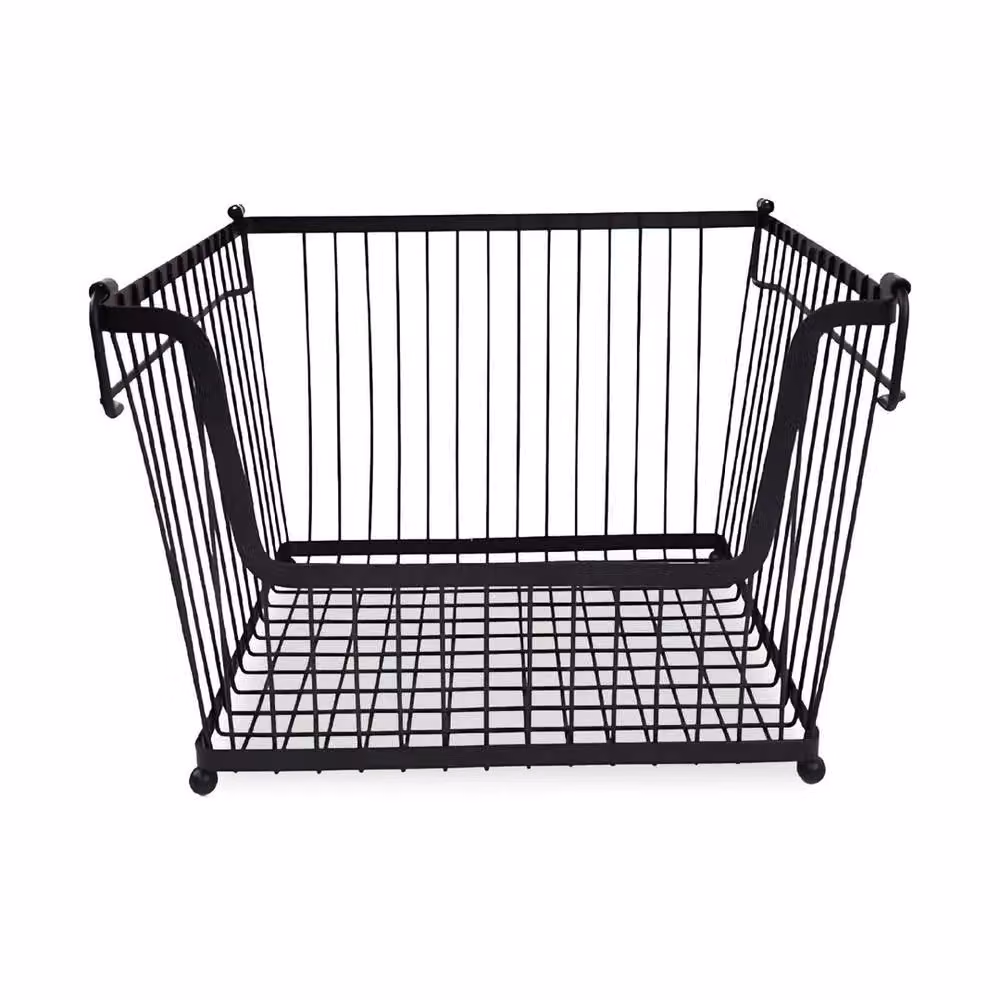 PAWNORA Set of 2 Stackable Black Wire Vegetable and Fruit Storage Racks – 2