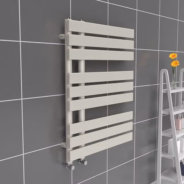 Lux Heat Open Flat Towel Radiator in White, W: 600 mm, H: 800 mm