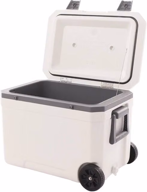 Kelvenix 45L Wheeled Insulated Leakproof Cooler Box with Pull Handle in White
