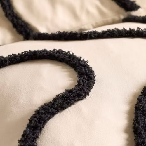 OHS Tufted Wave Cushion Covers in Monochrome Black and White – 5