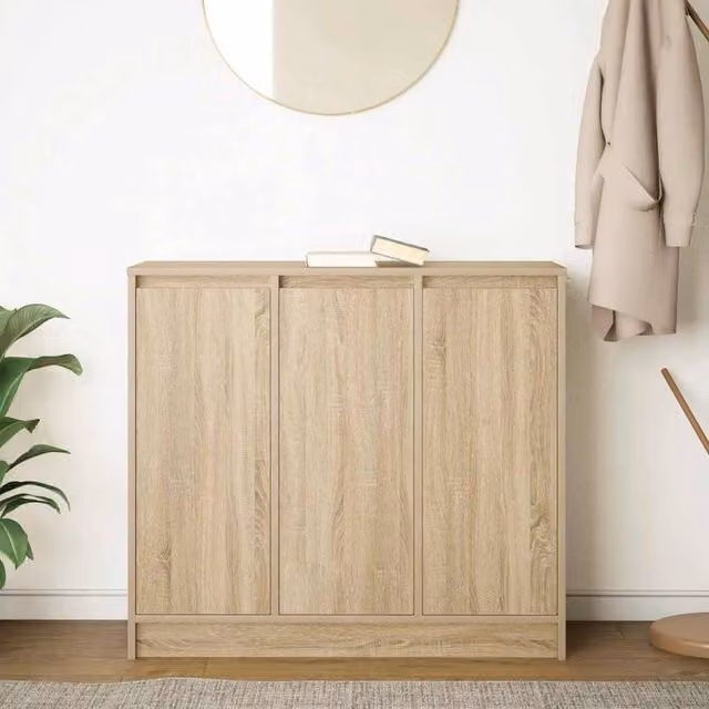 Berkfield Home Sonoma Oak Sideboard in Beige, W/D/H: 85 x 34 x 76 cm – 1