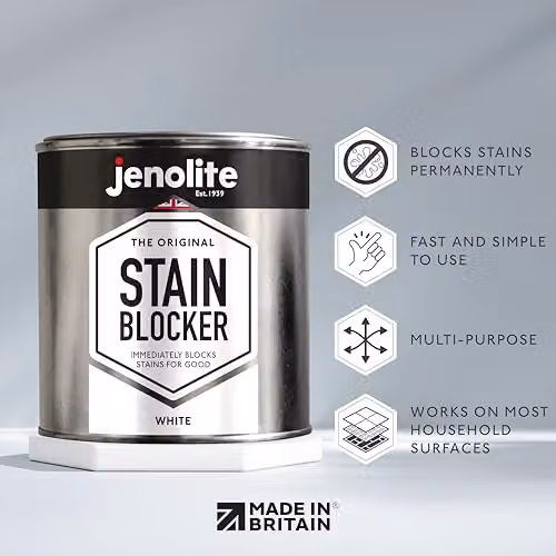 JENOLITE Stain Blocker Paint, White, 1 Litre, Mould Resistant Damp Seal Coating for Walls and Ceilings – 2
