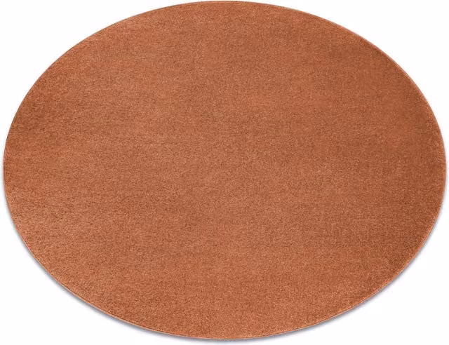 RugsX Softy Round Polypropylene Rug in Terracotta Orange, Diameter: 120 cm – 1