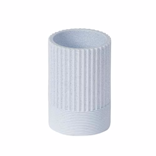 Showerdrape Blue and White Resin Freestanding Tumbler