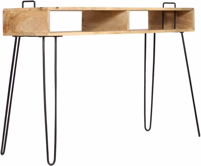 Berkfield Home Decorative Console Table in Brown Solid Mango Wood W/D/H: 115 x 35 x 76 cm