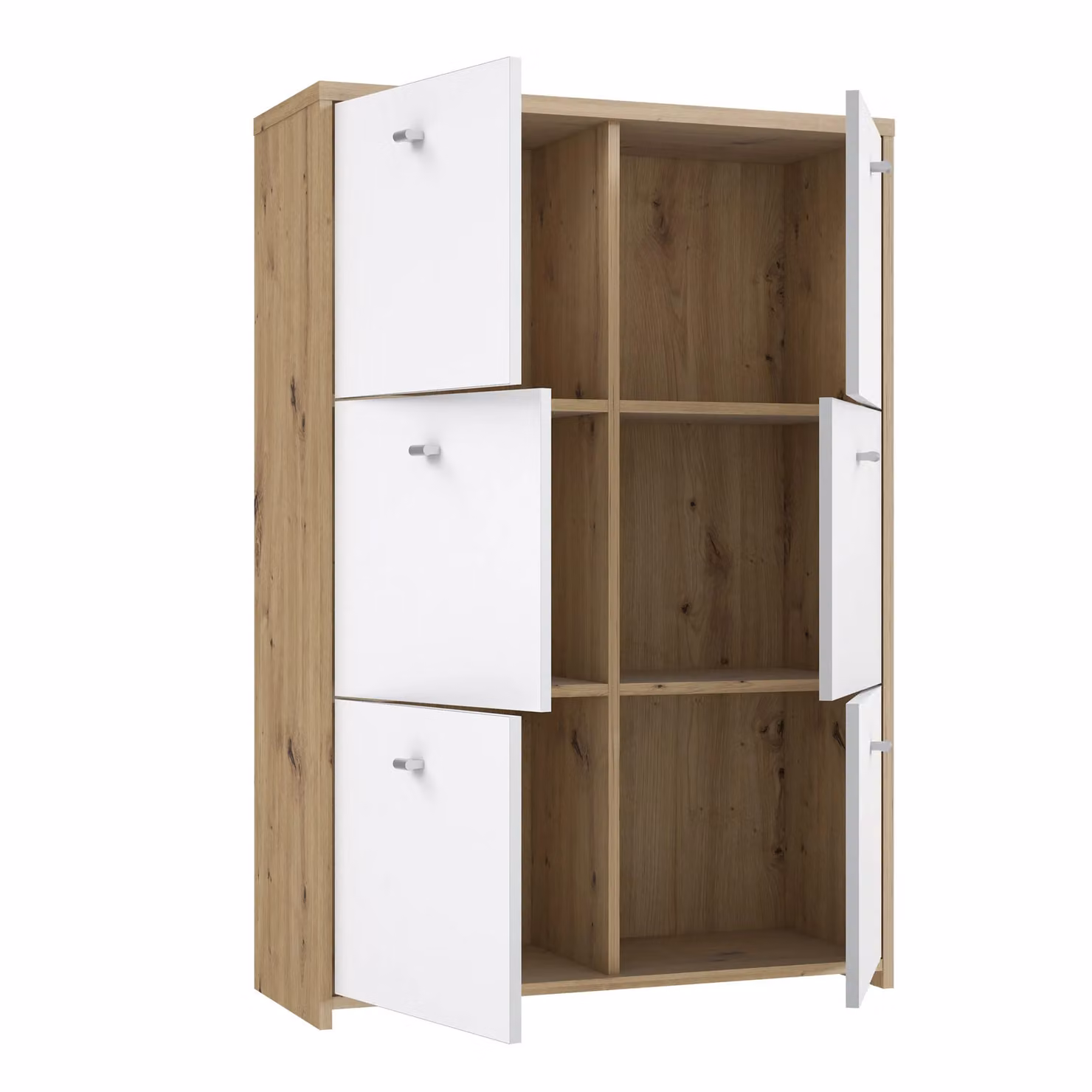 Furniture To Go Modern 6-Door Freestanding Storage Cabinet in Brown and White – 2