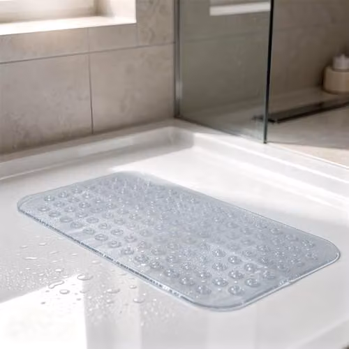 Harbour Housewares Non-Slip Shower Mat, Transparent, W: 70 cm, D: 37 cm – 1