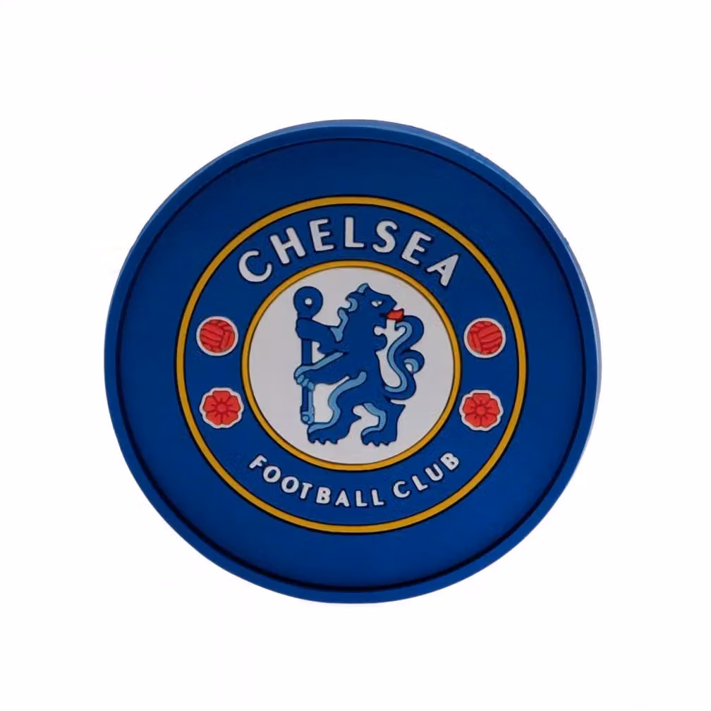 Chelsea FC Round Silicone Coaster in Blue, Diameter: 9.5 cm – 2