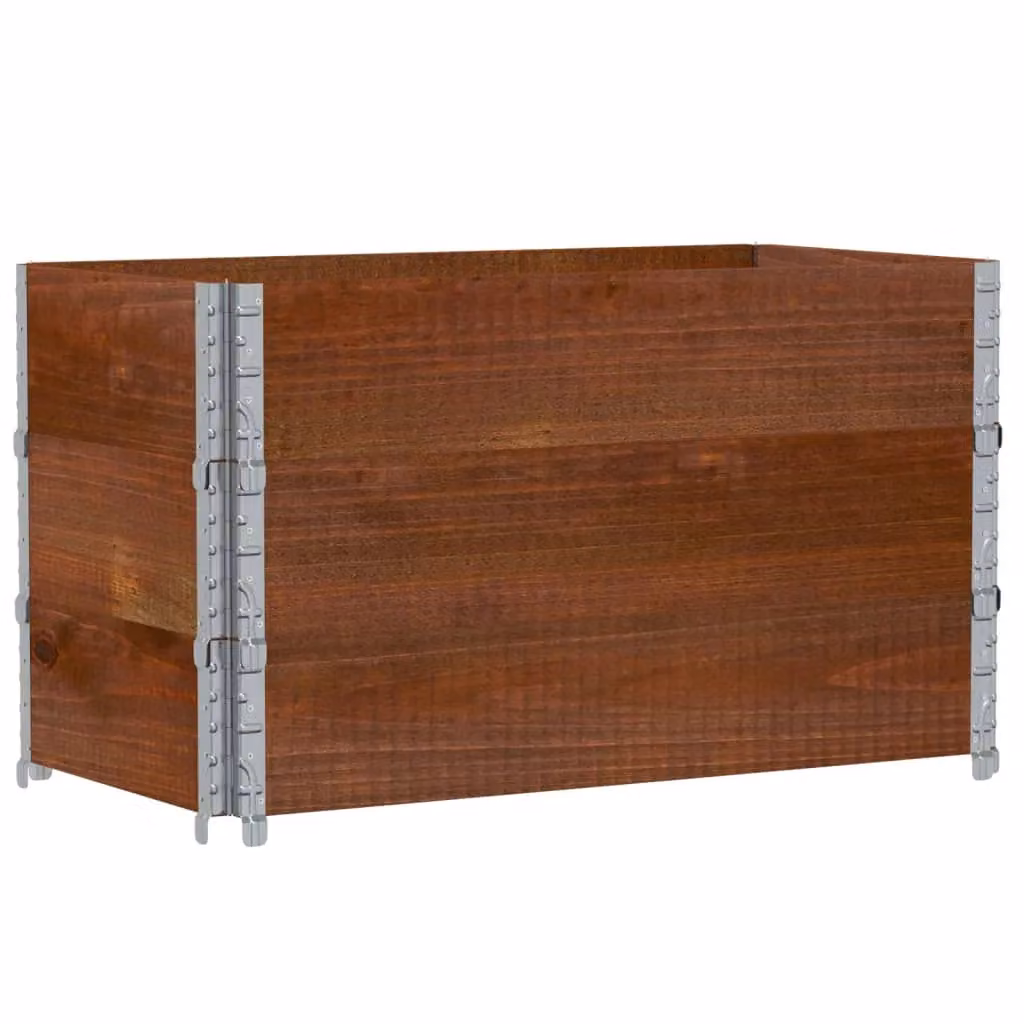 Berkfield Home Garden Brown Wooden Raised Bed Planter with Galvanised Steel, W/D/H: 100 x 50 x 50 cm – 2