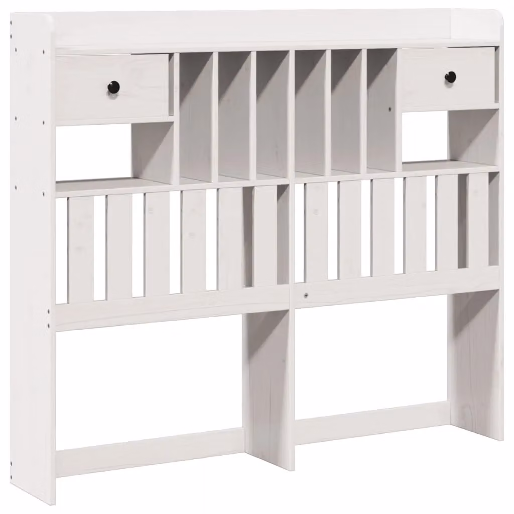 Berkfield Home White Solid Wood Pine Headboard with Storage, Width: 135 cm – 2