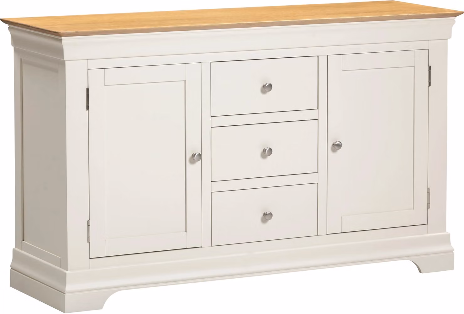 Seconique Bordeaux 2 Door 3 Drawer Sideboard in Ivory and Oak – 2