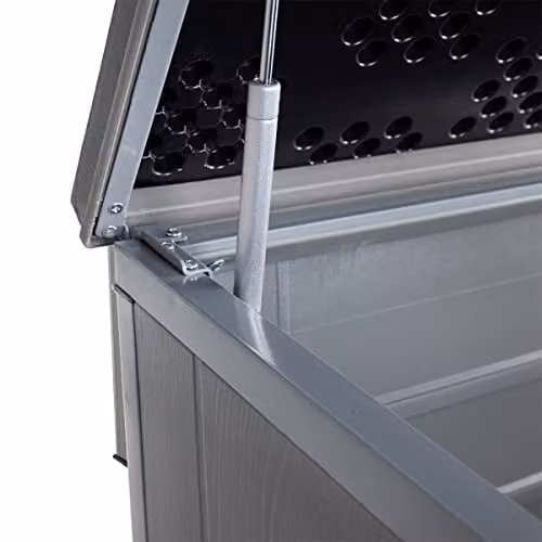 Charles Bentley 1170L Outdoor Garden Storage Cabinet, Grey and Black, W/D/H: 140 x 124.5 x 82 cm – 4