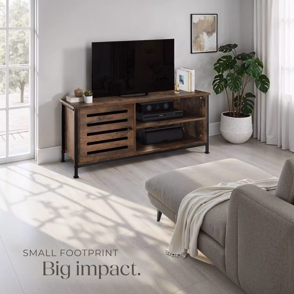 tectake Galway Industrial TV Stand in Brown and Black, Width: 110 cm – 8
