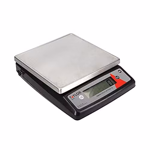 Taylor Black Stainless Steel Digital Kitchen Scales with Tare Function and 5kg Capacity – 1