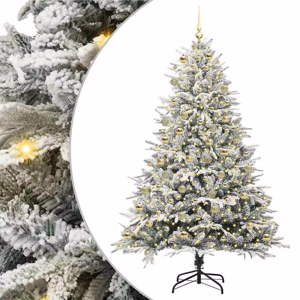 Berkfield Home Pre-lit Artificial Christmas Tree with Ball Set, Green, Height: 210 cm – 2
