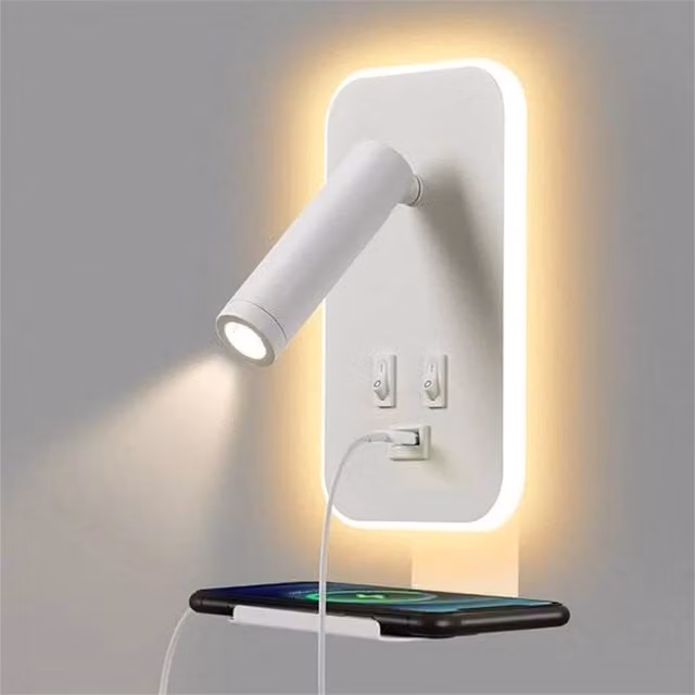 VOGREX White LED Wall Light for Bedroom Reading with Switch – 1