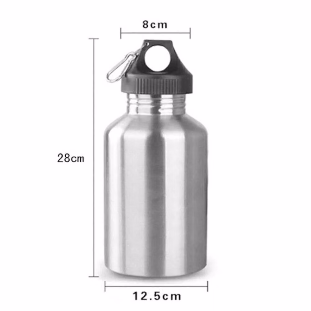 NESTLUNE 2-Piece Stainless Steel Large Mouth Water Bottle Set in Silver, 2 L – 2