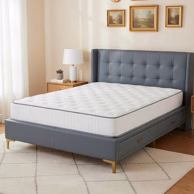 Livingandhome 7-Zone Pocket Spring Mattress in White, W/D/H: 90 x 200 cm
