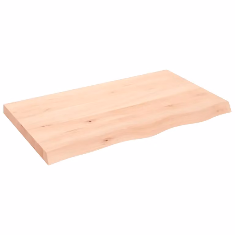 Berkfield Home Bathroom Countertop in Brown Untreated Solid Wood W: 100 cm, D: 60 cm, H: 2-6 cm