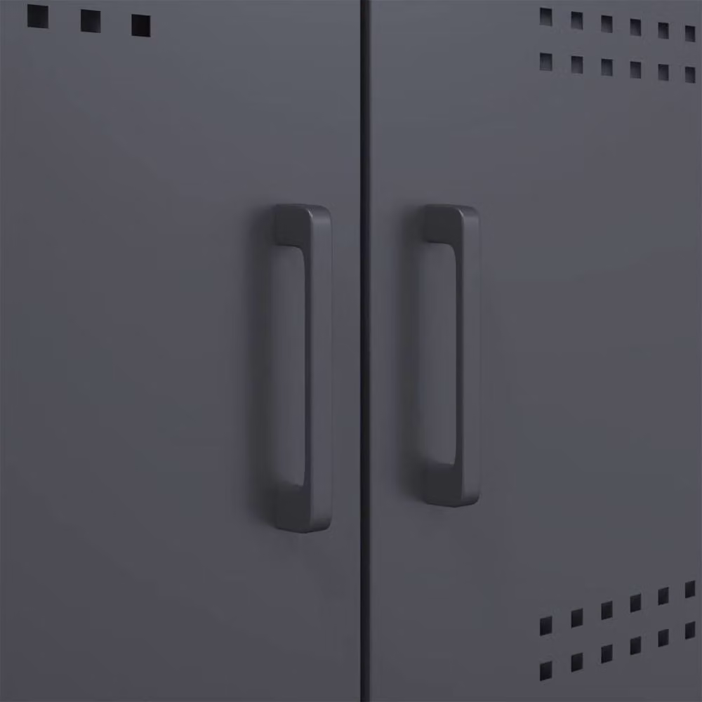 Berkfield Home Anthracite Metal Highboard in Dark Grey, W: 68 cm, D: 39 cm, H: 113 cm – 4