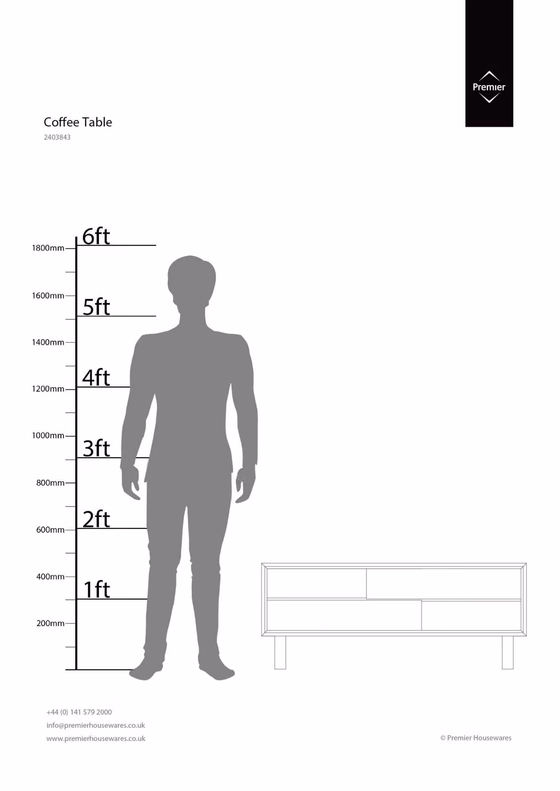 Orsina Black High Gloss Rectangular Coffee Table with Metal Sled Base W/D/H: 120 x 60 x 50 cm – 2