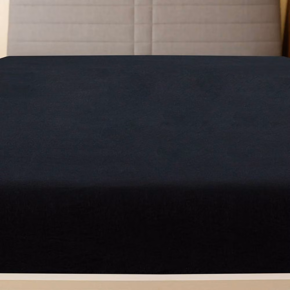 Berkfield Home Black Cotton Jersey Fitted Sheet W/D/H: 180 x 200 cm – 3