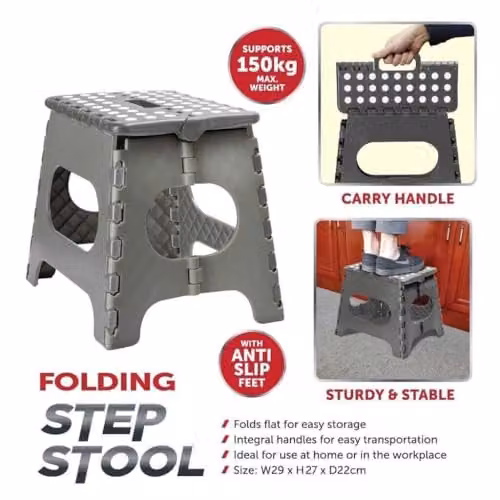 MantraRaj Lightweight Foldable Step Stool in Grey, Small – 2