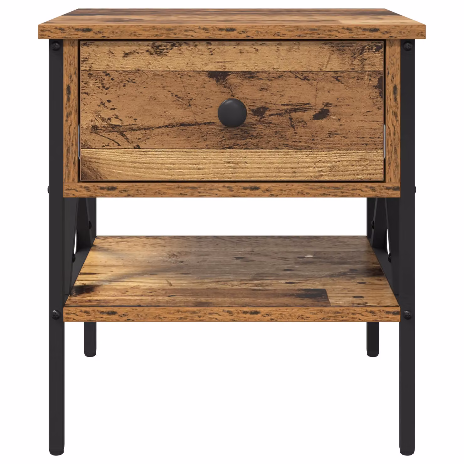 Berkfield Home Set of 2 Bedside Tables in Old Wood Brown, W/D/H: 40 x 42 x 45 cm – 4