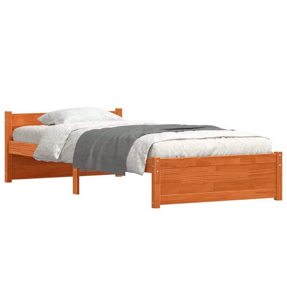 Berkfield Home Solid Pine Wood Bed Frame with Lift Up Base, Wax Brown, W/D/H: 195.5 x 80.5 x 51 cm – 2