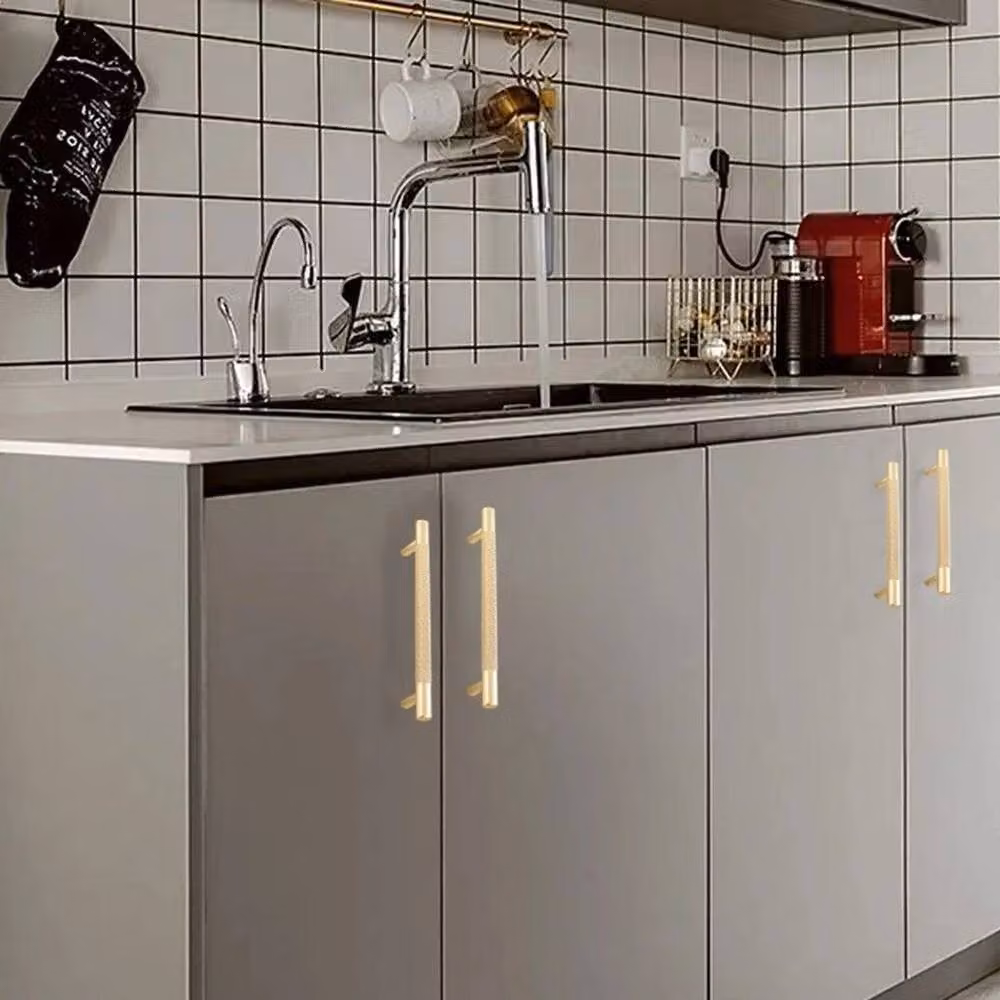 FLAVORA Gold Polished Bar Kitchen Cabinet and Drawer Handles, 10 Piece Pack, 192mm – 2