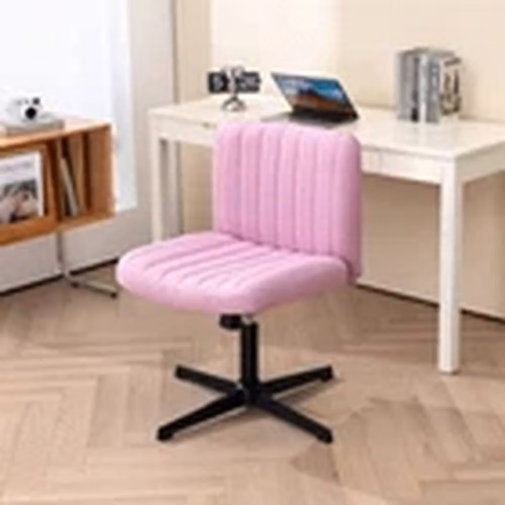 EONLION Armless Fabric Padded Visitor Office Chair in Pink – 2