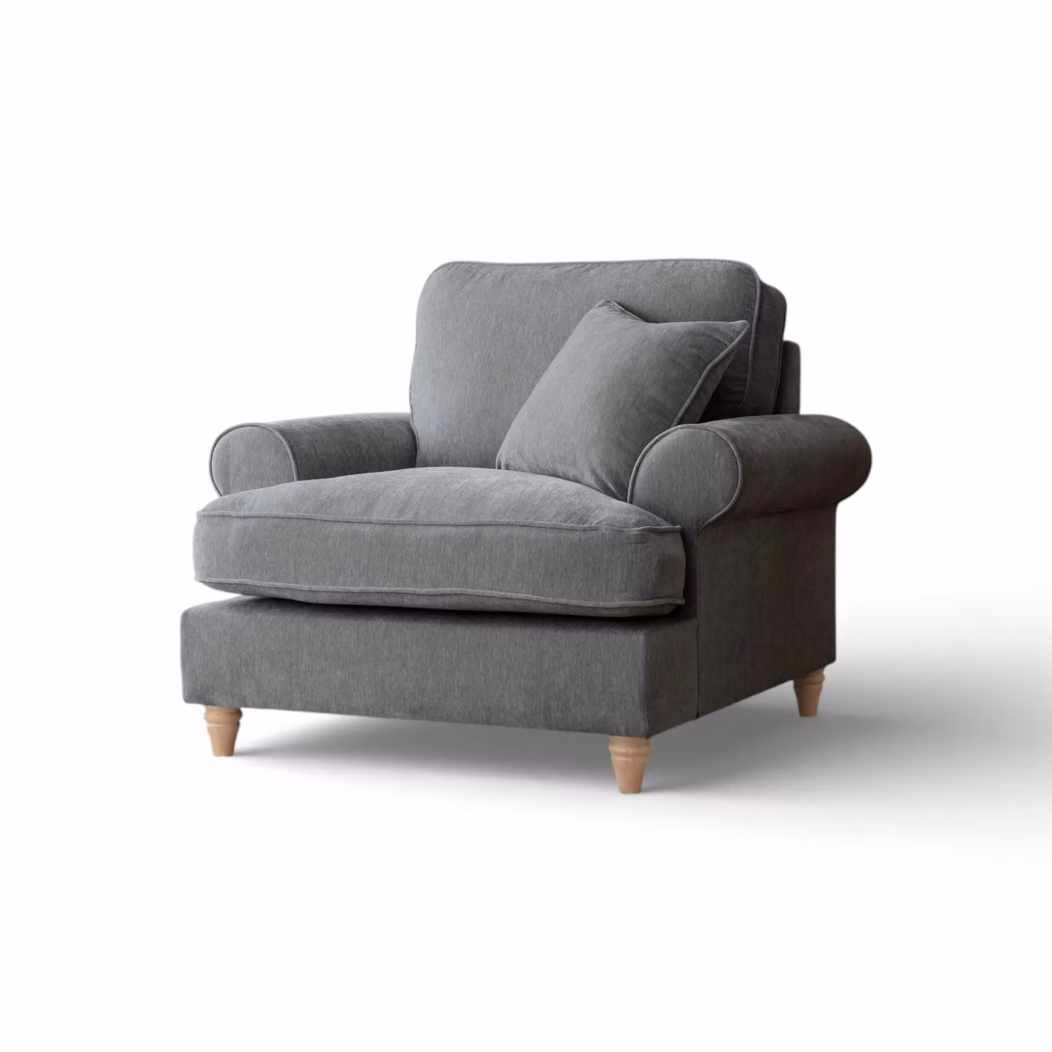 The Great Sofa Company Ezra Textured Velvet Armchair in Grey – 2