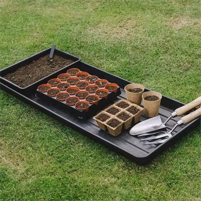Nordara Black Plastic Grow Bag Tray for Garden Plant and Tomato Planters