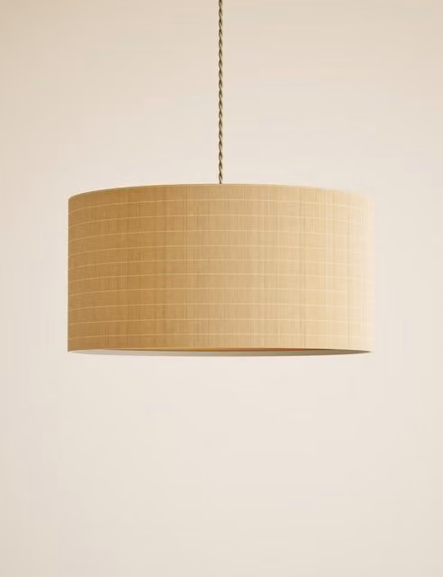 M&S Large Natural Bamboo Cylinder Shade in Beige and Brown