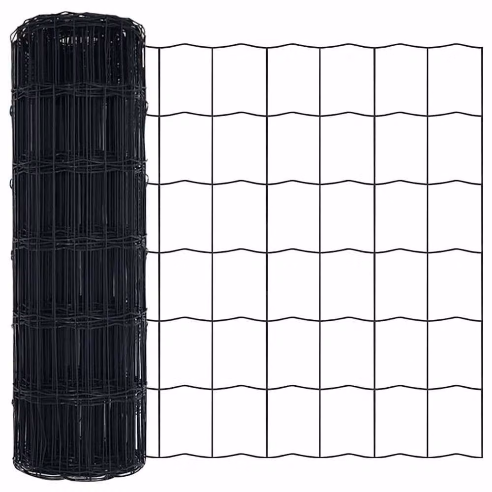 Berkfield Home Modern Euro Fence with 13 Posts, Grey Galvanised Steel, 0.6 x 25 m – 6