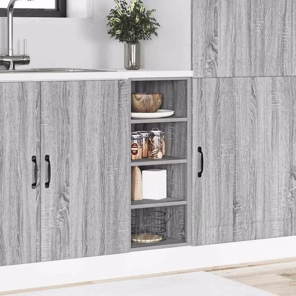 Berkfield Home Grey Sonoma Kitchen Base Unit with Hinged Doors and Internal Shelves, W/D/H: 30.0 x 44.0 x 81.5 cm – 3