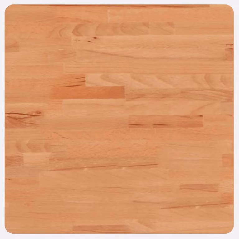 Berkfield Home Square Solid Wood Beech Table Top, Brown, W/D/H: 50 x 50 x 4 cm