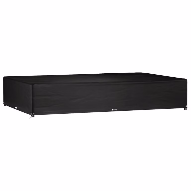 Berkfield Home Water-Repellent Rectangular Garden Furniture Cover with 16 Eyelets, Black, W/D/H: 325 x 205 x 60 cm