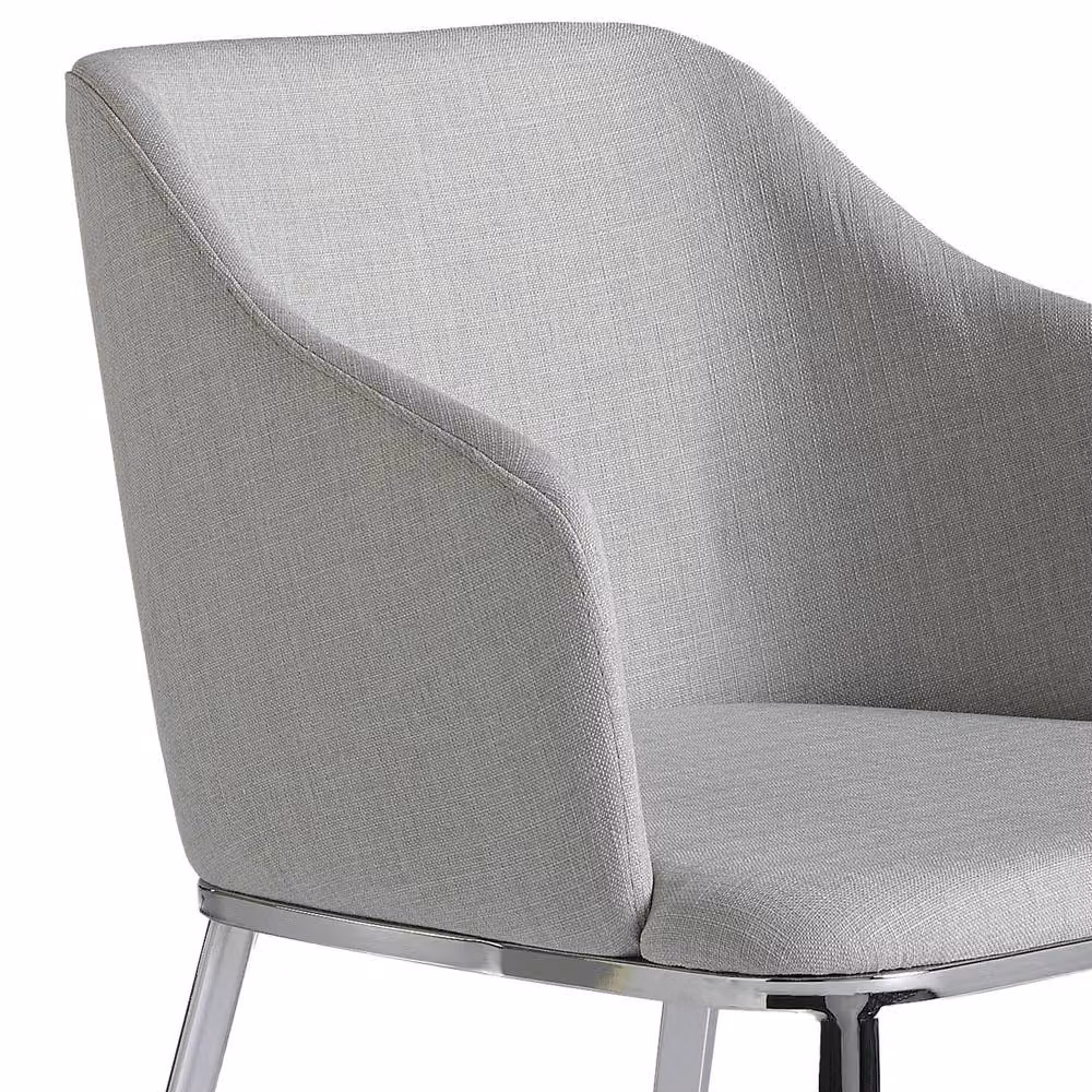 Angel Cerda Grey Fabric Upholstered Dining Chair with Metal Frame – 3