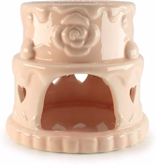 Serenityy Pink Ceramic Heart Cake Oil Burner for Tealights