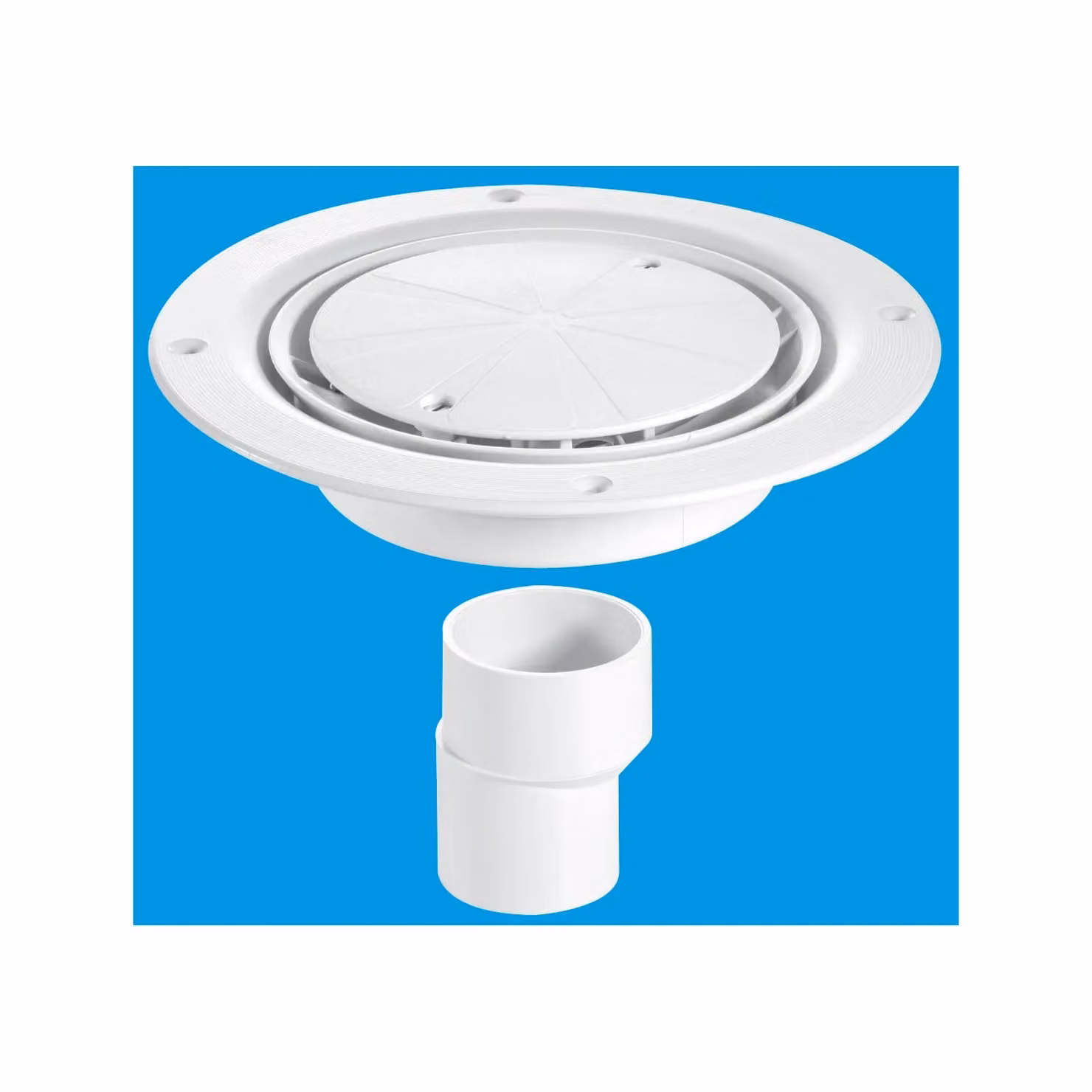 McAlpine USG2WH Untrapped Gully with Clamp Ring and Cover Plate, 2 inch Vertical Out, Silver and White – 2