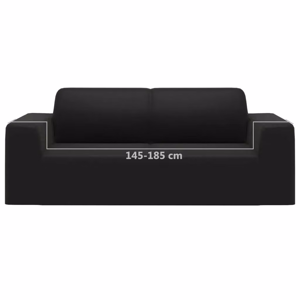 Berkfield Home 2-Seater Stretch Sofa Slipcover in Black Polyester Jersey – 6