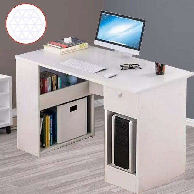 KORVIXA H-Shaped Computer Desk in White for Gaming and Home Office Use – 1