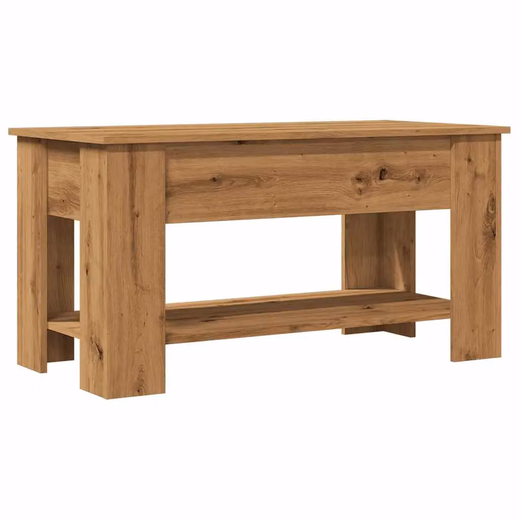 Berkfield Home Artisan Oak Coffee Table in Brown, W: 101 cm, D: 49 cm, H: 52 cm – 2