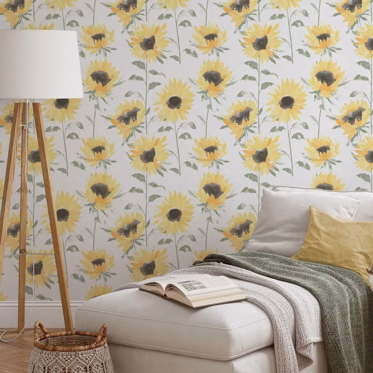 Catherine Lansfield Sunflower Botanical Floral Wallpaper in Yellow – 2