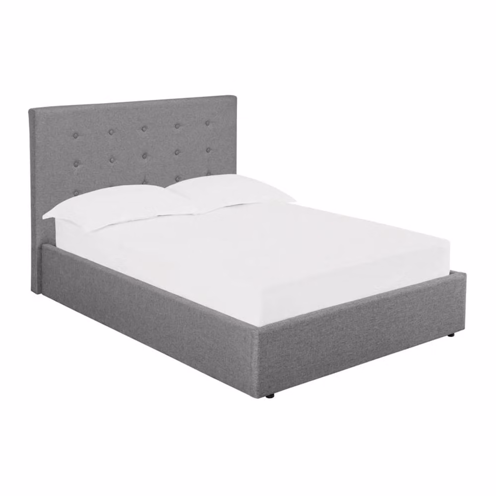 Wyld Haus Carrick King Size Storage Bed in Soft Grey Tufted Velvet, W/D/H: 180 x 200 x 113 cm – 2